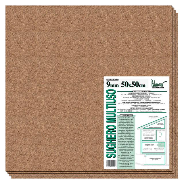 SUGHERO AGGLOMERATO PALOMAR 4 LASTRE 50 x 50 cm SPESSORE 9 mm | Tecnomat SUGHERO AGGLOMERATO PALOMAR 4 LASTRE 50 x 50 cm SPESSORE 9 mm | Tecnomat