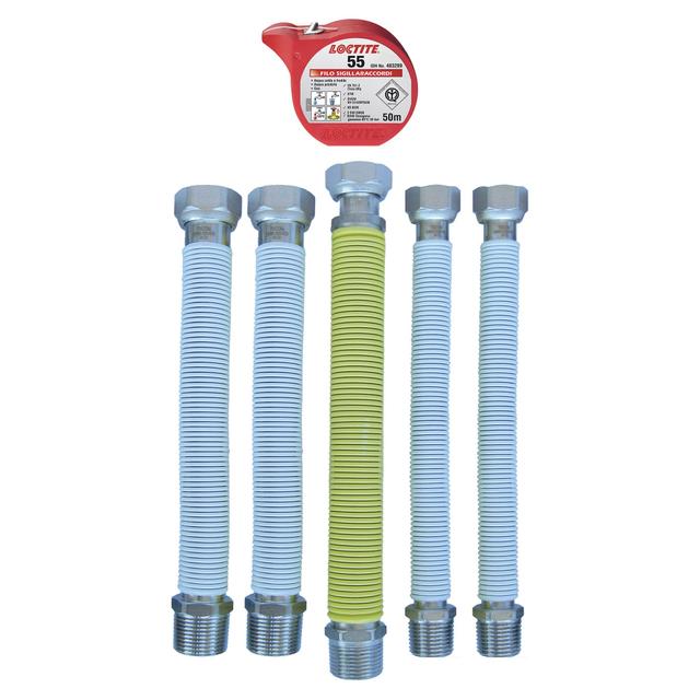 KIT INSTALLAZIONE CALDAIA TECOM 5 PEZZI TUBO EMIFLEX GAS 3/4" MF ESTENSIBILE L 240-410 MM | Tecnomat KIT INSTALLAZIONE CALDAIA TECOM 5 PEZZI TUBO EMIFLEX GAS 3/4" MF ESTENSIBILE L 240-410 MM | Tecnomat
