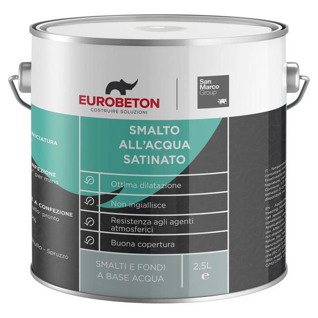 SMALTO ACQUA SATINATO EB SANMARCO 2,5 l NERO 14 m² CON 1 l | Tecnomat SMALTO ACQUA SATINATO EB SANMARCO 2,5 l NERO 14 m² CON 1 l | Tecnomat