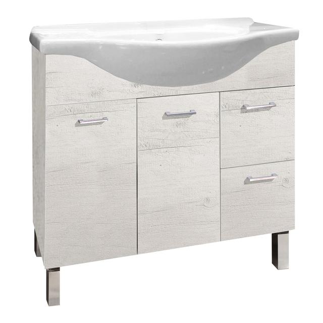 BASE PORTALAVABO E LAVABO JESS QUERCIA BIANCO 2 ANTE 2 CASSETTI 85x75x50 cm (LxHxP) | Tecnomat BASE PORTALAVABO E LAVABO JESS QUERCIA BIANCO 2 ANTE 2 CASSETTI 85x75x50 cm (LxHxP) - 2 | Tecnomat