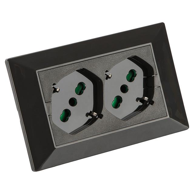 MULTIPRESA DA INCASSO FANTON 2 SCHUKO 2P+T 16A PRECABLATA NERA MONTAGGIO SU SCATOLA 503 | Tecnomat MULTIPRESA DA INCASSO FANTON 2 SCHUKO 2P+T 16A PRECABLATA NERA MONTAGGIO SU SCATOLA 503 | Tecnomat