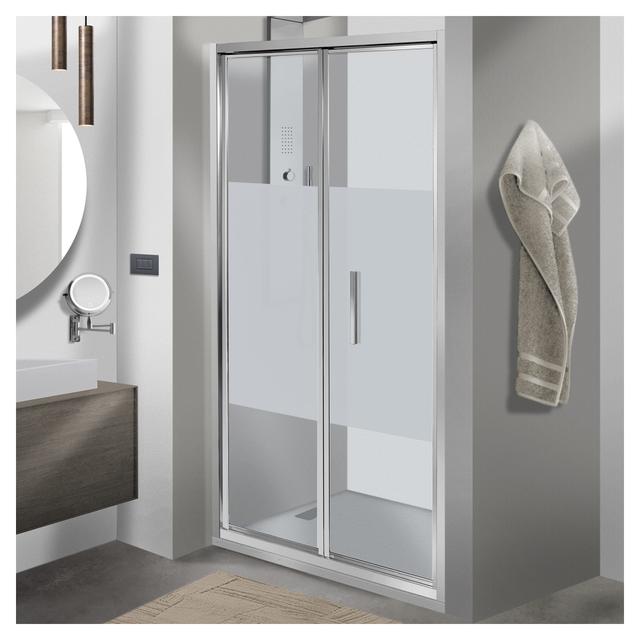 PORTA DOCCIA FENIS PIEGHEVOLE 88-92 cm H190cm VETRO SERIGRAFATO 6mm PROFILI METALLO CROMATO | Tecnomat PORTA DOCCIA FENIS PIEGHEVOLE 88-92 cm H190cm VETRO SERIGRAFATO 6mm PROFILI METALLO CROMATO - 2 | Tecnomat