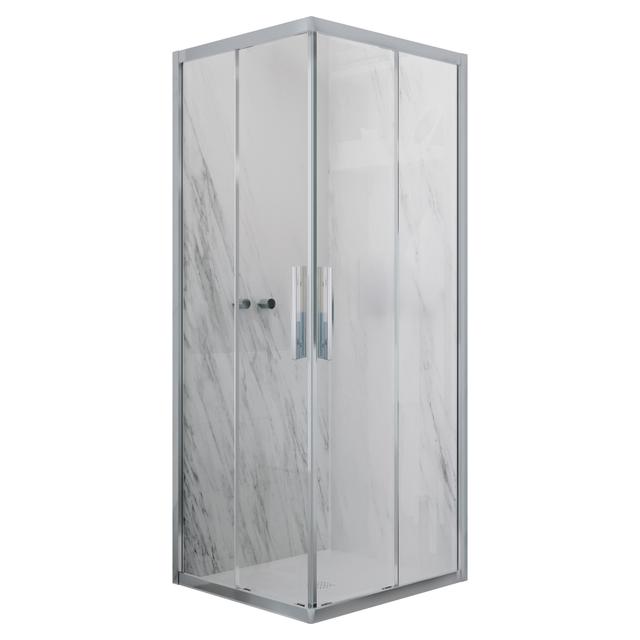 LATO PER ANGOLO ITALIA 72-74 cm H 195 cm VETRO TRASPARENTE 6 mm PROFILI ACCIAIO SPAZZOLATO | Tecnomat LATO PER ANGOLO ITALIA 72-74 cm H 195 cm VETRO TRASPARENTE 6 mm PROFILI ACCIAIO SPAZZOLATO - 2 | Tecnomat