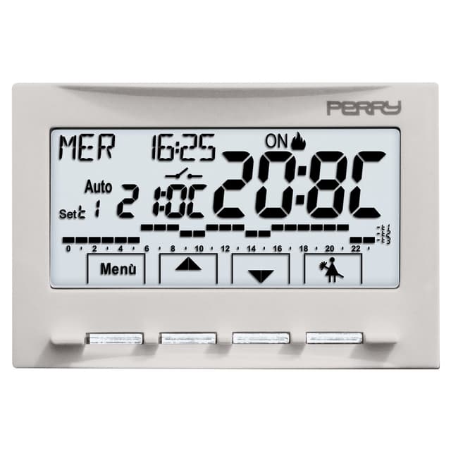 CRONOTERMOSTATO SETTIMANALE PERRY 230V LCD RETROILLUMINATO DA INCASSO 1CRDS29 | Tecnomat CRONOTERMOSTATO SETTIMANALE PERRY 230V LCD RETROILLUMINATO DA INCASSO 1CRDS29 - 2 | Tecnomat
