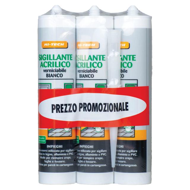 SIGILLANTE ACRILICO HI-TECH SIGILL 280 ml BIANCO VERNICIABILE - 3 PEZZI | Tecnomat SIGILLANTE ACRILICO HI-TECH SIGILL 280 ml BIANCO VERNICIABILE - 3 PEZZI | Tecnomat