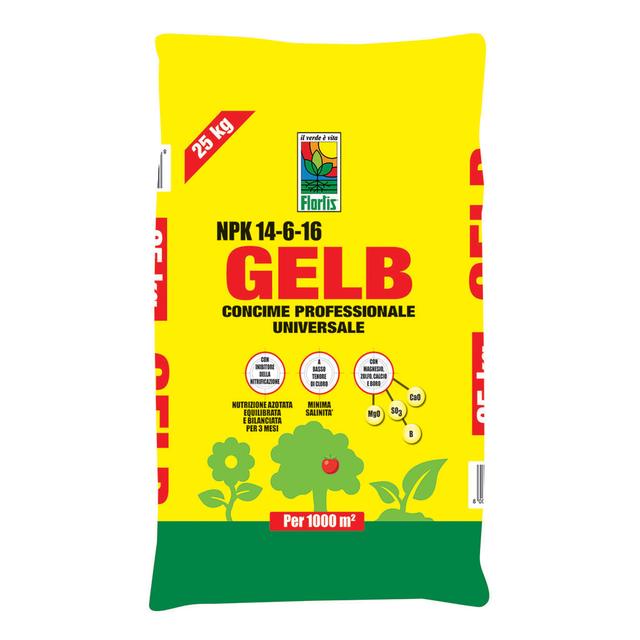 CONCIME UNIVERSALE GRANULARE GELB LENTA CESSIONE NPK 14.6.16 +MgO+SO3+CaO+B 25kg FLORTIS | Tecnomat CONCIME UNIVERSALE GRANULARE GELB LENTA CESSIONE NPK 14.6.16 +MgO+SO3+CaO+B 25kg FLORTIS | Tecnomat