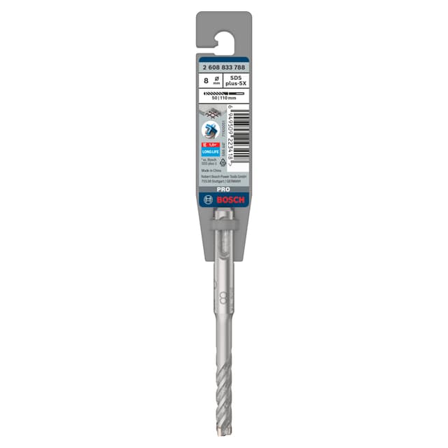 PUNTA BOSCH Ø8 mm 110/50mm 4 TAGLIENTI PUNTA BOSCH Ø8 mm 110/50 mm PER MURO E CALCESTRUZZO | Tecnomat PUNTA BOSCH Ø8 mm 110/50mm 4 TAGLIENTI PUNTA BOSCH Ø8 mm 110/50 mm PER MURO E CALCESTRUZZO - 2 | Tecnomat