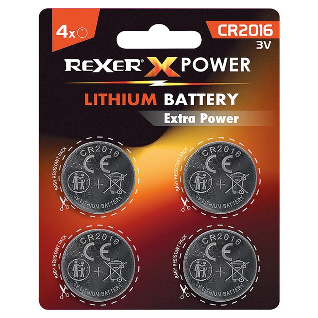4 BATTERIE LITIO REXER CR2016 3V A BOTTONE | Tecnomat 4 BATTERIE LITIO REXER CR2016 3V A BOTTONE | Tecnomat