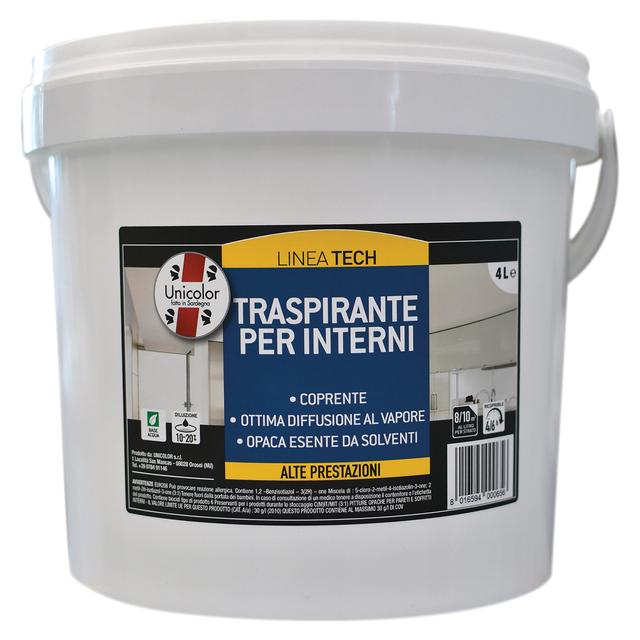 PITTURA TRASPIRANTE UNICOLOR BIANCA 4 l IDEALE BAGNI CUCINE 4-5 m² CON 1 l A 2 MANI | Tecnomat PITTURA TRASPIRANTE UNICOLOR BIANCA 4 l IDEALE BAGNI CUCINE 4-5 m² CON 1 l A 2 MANI | Tecnomat