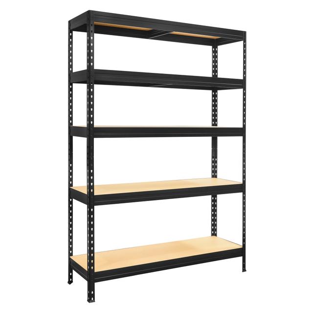 SCAFFALE LEGNO/METALLO 5 RIPIANI 275 kg NERO AD INCASTRO BOTTONE 120x180x45 cm (LxHxP) | Tecnomat SCAFFALE LEGNO/METALLO 5 RIPIANI 275 kg NERO AD INCASTRO BOTTONE 120x180x45 cm (LxHxP) - 2 | Tecnomat