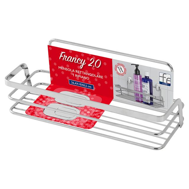 PORTAOGGETTI RETTANGOLARE LINEA 1 IN ACCIAIO CROMATO DOPPIO FISSAGGIO 26x8,5x10 LxHxP | Tecnomat PORTAOGGETTI RETTANGOLARE LINEA 1 IN ACCIAIO CROMATO DOPPIO FISSAGGIO 26x8,5x10 LxHxP - 2 | Tecnomat