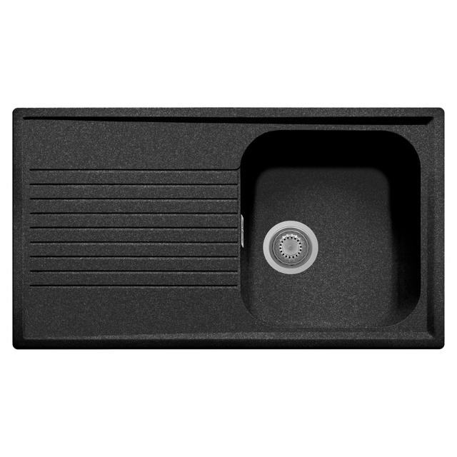 LAVELLO DIAMANT 86x50 cm IN GRANIT NERO 1 VASCA CON SGOCCIOLATOIO REVERSIBILE | Tecnomat LAVELLO DIAMANT 86x50 cm IN GRANIT NERO 1 VASCA CON SGOCCIOLATOIO REVERSIBILE - 2 | Tecnomat