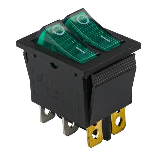 DOPPIO INTERRUTTORE LUMINOSO 16A COLORE VERDE TERMINALI FASTON 6,3 mm AD INCASSO 250V | Tecnomat DOPPIO INTERRUTTORE LUMINOSO 16A COLORE VERDE TERMINALI FASTON 6,3 mm AD INCASSO 250V | Tecnomat