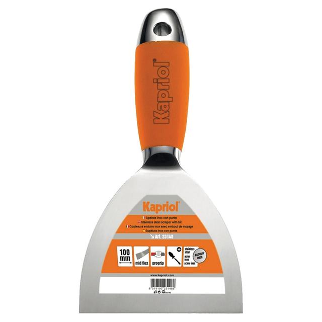 SPATOLA FORGIATA 80 mm KAPRIOL INOX CON LAMA CONICA FLESSIBILE E MANICO ANTISCIVOLO | Tecnomat SPATOLA FORGIATA 80 mm KAPRIOL INOX CON LAMA CONICA FLESSIBILE E MANICO ANTISCIVOLO | Tecnomat