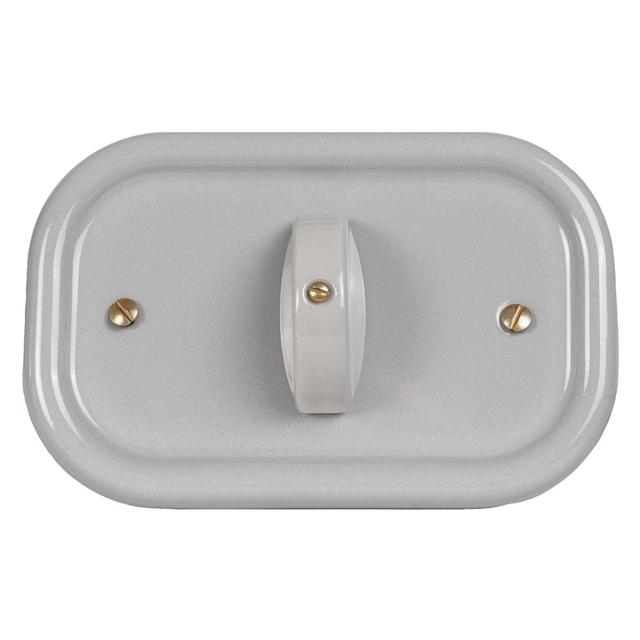 PLACCA OVALE CERAMICA 125x81 mm GRIGIO CON INTERRUTTORE DEVIATORE 10A 250V PER SCATOLA 503 | Tecnomat PLACCA OVALE CERAMICA 125x81 mm GRIGIO CON INTERRUTTORE DEVIATORE 10A 250V PER SCATOLA 503 - 2 | Tecnomat