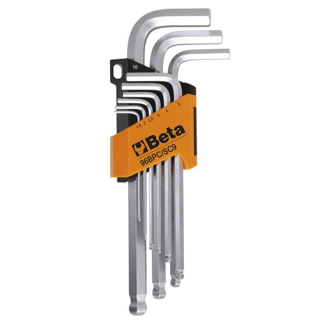 9 CHIAVI A ESAGONALI BETA LUNGHE 1,5-10 mm TESTA SFERICA MODELLO 96BPC/SC9 | Tecnomat 9 CHIAVI A ESAGONALI BETA LUNGHE 1,5-10 mm TESTA SFERICA MODELLO 96BPC/SC9 - 2 | Tecnomat