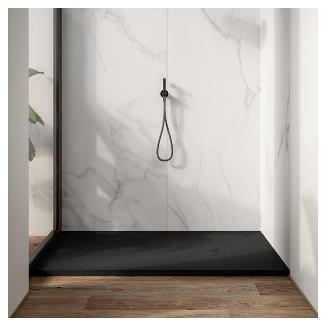 PIATTO DOCCIA NATURE EFFETTO PIETRA IN MARMORESINA NERO 80x100 cm H 2,5 cm PILETTA Ø 90 mm | Tecnomat PIATTO DOCCIA NATURE EFFETTO PIETRA IN MARMORESINA NERO 80x100 cm H 2,5 cm PILETTA Ø 90 mm - 2 | Tecnomat