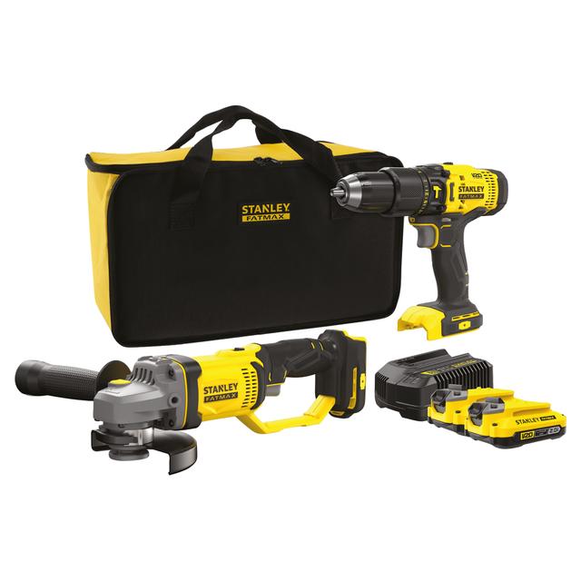 KIT TRAPANO BATTENTE 18 V FATMAX SFMSP E SMERIGLIATRICE 18V 125mm SF MCG400 2 BATTERIE LITIO 2Ah | Tecnomat KIT TRAPANO BATTENTE 18 V FATMAX SFMSP E SMERIGLIATRICE 18V 125mm SF MCG400 2 BATTERIE LITIO 2Ah | Tecnomat