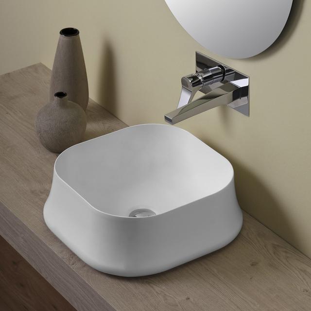 LAVABO D'APPOGGIO SIMAS SHARP06 CERAMICA BIANCO MATT QUADRATO 42x16x42 cm (LxHxP) | Tecnomat LAVABO D'APPOGGIO SIMAS SHARP06 CERAMICA BIANCO MATT QUADRATO 42x16x42 cm (LxHxP) - 2 | Tecnomat
