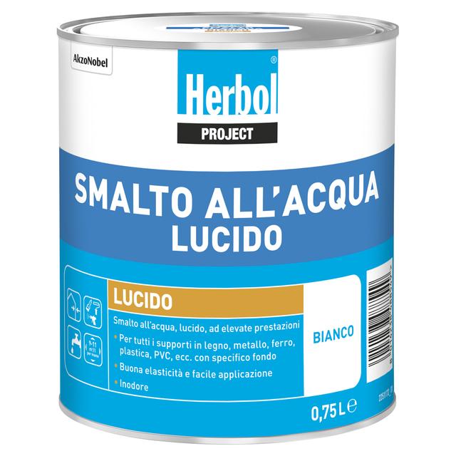SMALTO ACQUA LUCIDO HERBOL BIANCO 0,75 l 9-11 m²/l PER MANO | Tecnomat SMALTO ACQUA LUCIDO HERBOL BIANCO 0,75 l 9-11 m²/l PER MANO - 2 | Tecnomat