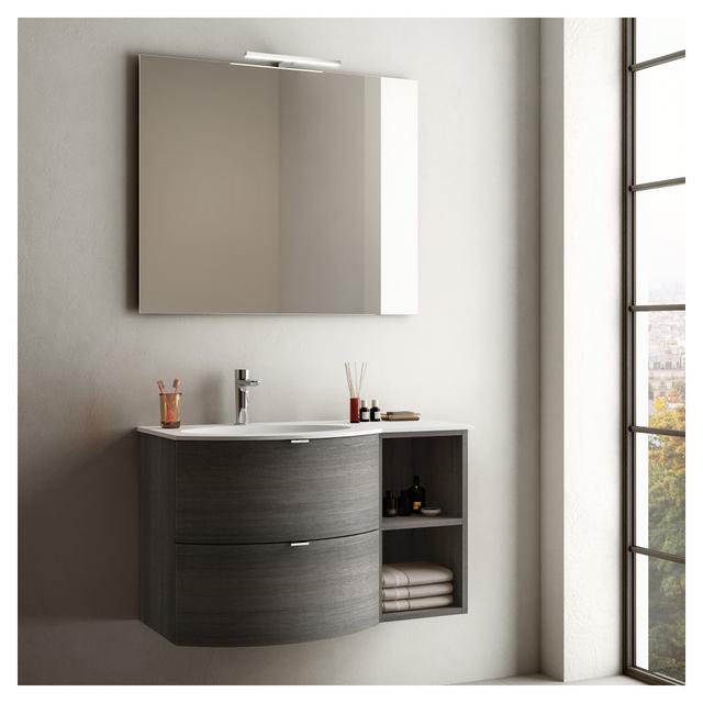 LAVABO DA INCASSO MODUL ROUND IN MINERAL MARMO BIANCO MATT 1 VASCA SINISTRA 90x1,2x51cm LxHxP | Tecnomat LAVABO DA INCASSO MODUL ROUND IN MINERAL MARMO BIANCO MATT 1 VASCA SINISTRA 90x1,2x51cm LxHxP - 2 | Tecnomat