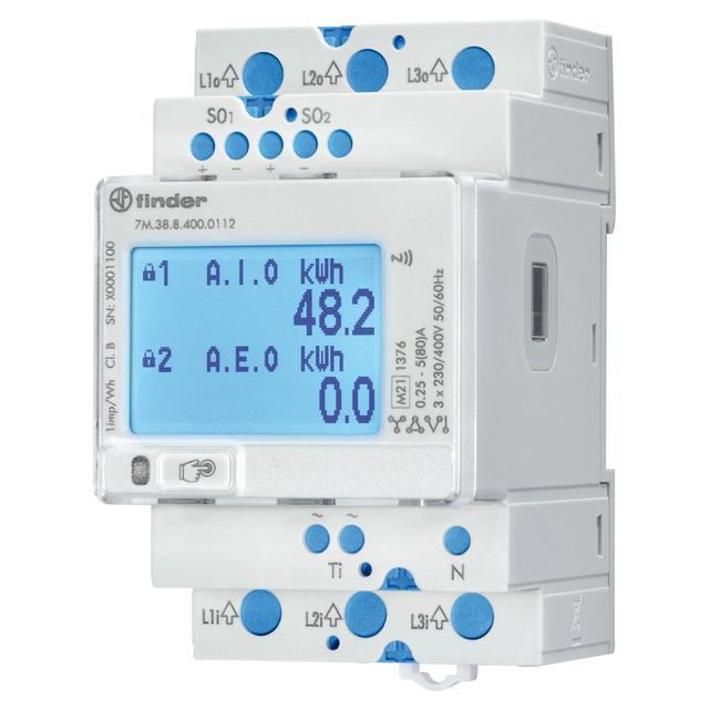 CONTATORE DI ENERGIA FINDER TRIFASE 380V DIGITALE FINO A 80A IP20 MULTIFUNZIONE NFC | Tecnomat CONTATORE DI ENERGIA FINDER TRIFASE 380V DIGITALE FINO A 80A IP20 MULTIFUNZIONE NFC | Tecnomat
