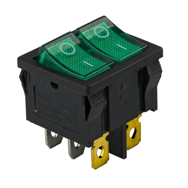DOPPIO INTERRUTTORE LUMINOSO 6A COLORE VERDE TERMINALI FASTON 4,8 mm AD INCASSO 250V | Tecnomat DOPPIO INTERRUTTORE LUMINOSO 6A COLORE VERDE TERMINALI FASTON 4,8 mm AD INCASSO 250V | Tecnomat