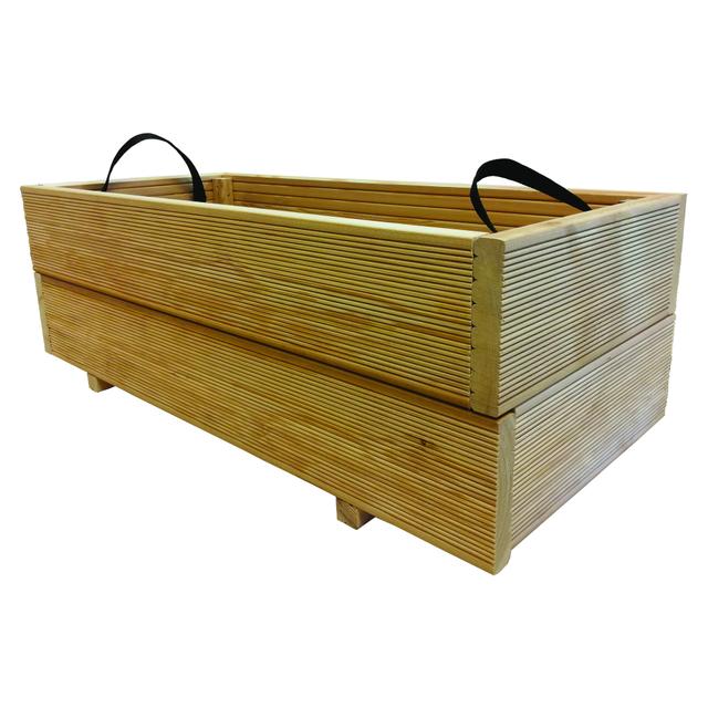 FIORIERA IN LARICE 90x40x30,5 cm CON MANIGLIE E TNT | Tecnomat FIORIERA IN LARICE 90x40x30,5 cm CON MANIGLIE E TNT - 2 | Tecnomat
