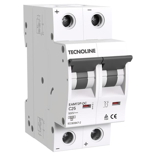 INTERRUTTORE MAGNETOTERMICO TECNOLINE 2P 25A 6KA 500VDC | Tecnomat INTERRUTTORE MAGNETOTERMICO TECNOLINE 2P 25A 6KA 500VDC - 2 | Tecnomat