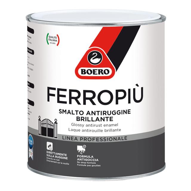 SMALTO ANTIRUGGINE BRILLANTE BOERO 0,75l FERROPIU ROSSO BORGOGNA 11 - 12 m²/l PRONTO USO | Tecnomat SMALTO ANTIRUGGINE BRILLANTE BOERO 0,75l FERROPIU ROSSO BORGOGNA 11 - 12 m²/l PRONTO USO - 2 | Tecnomat