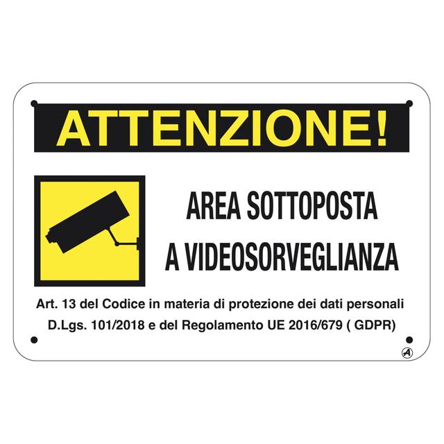 CARTELLO AREA SOTTOPOSTA A VIDEOSORVEGLIANZA IN ALLUMINIO 18x12 cm | Tecnomat CARTELLO AREA SOTTOPOSTA A VIDEOSORVEGLIANZA IN ALLUMINIO 18x12 cm | Tecnomat