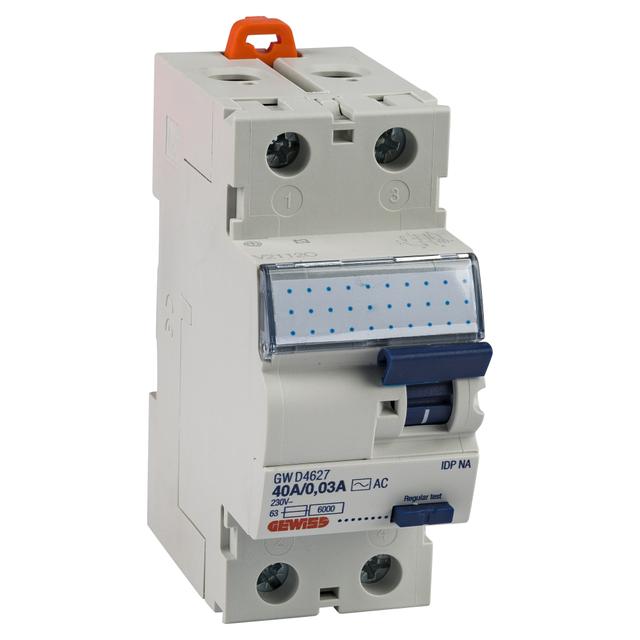 INTERRUTTORE DIFFERENZIALE PURO GEWISS 40A 30mA TIPO AC ISTANTANEO IDPNA 2 MODULI | Tecnomat INTERRUTTORE DIFFERENZIALE PURO GEWISS 40A 30mA TIPO AC ISTANTANEO IDPNA 2 MODULI - 2 | Tecnomat