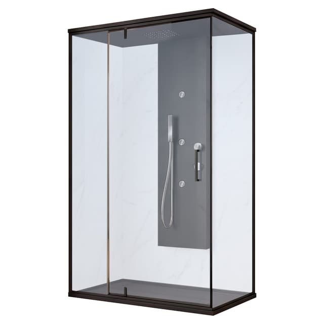 CABINA IDRO YOGA APERTURA BATTENTE CON TETTO PORTA 138-140 cm FISSO 88-90 cm PROFILO NERO | Tecnomat CABINA IDRO YOGA APERTURA BATTENTE CON TETTO PORTA 138-140 cm FISSO 88-90 cm PROFILO NERO - 2 | Tecnomat