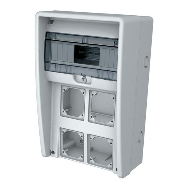 QUADRO VUOTO IP65 PER 4 PRESE INCASSO 12 MODULI DIN CON 2 COPERCHI CIECHI | Tecnomat QUADRO VUOTO IP65 PER 4 PRESE INCASSO 12 MODULI DIN CON 2 COPERCHI CIECHI - 2 | Tecnomat