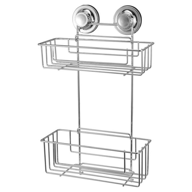 PORTAOGGETTI RETTANGOLARE SERIE HESTIA 2 RIPIANI ACCIAIO FISSAGGIO VENTOSA 25,5x46,5x12 cm | Tecnomat PORTAOGGETTI RETTANGOLARE SERIE HESTIA 2 RIPIANI ACCIAIO FISSAGGIO VENTOSA 25,5x46,5x12 cm - 2 | Tecnomat