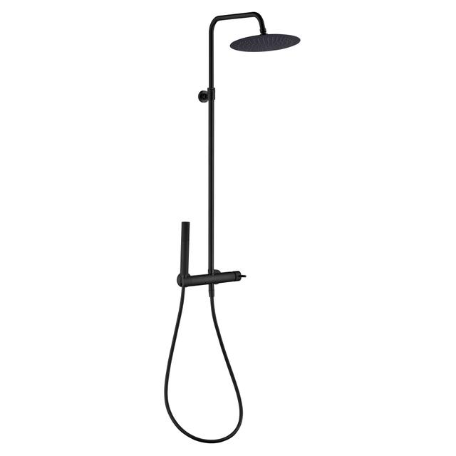 COLONNA DOCCIA ESSEBAGNO LUISA NERO MISCELATORE MECCANICO SOFFIONE Ø25 cm INOX | Tecnomat COLONNA DOCCIA ESSEBAGNO LUISA NERO MISCELATORE MECCANICO SOFFIONE Ø25 cm INOX | Tecnomat