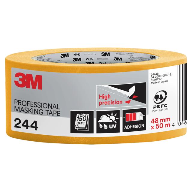 NASTRO MASCHERATURA 3M 244 48mm x 50m GIALLO ANTIGOCCIA RESISTE FINO 150 GIORNI | Tecnomat NASTRO MASCHERATURA 3M 244 48mm x 50m GIALLO ANTIGOCCIA RESISTE FINO 150 GIORNI - 2 | Tecnomat