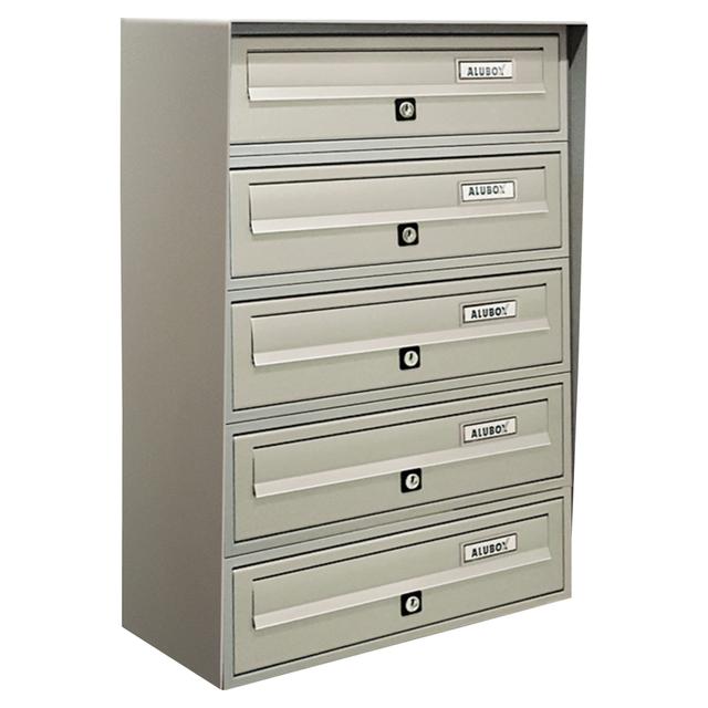 CASELLARIO SLIM 5x1 ALUBOX ACCIAIO ALLUMINIO ARGENTO 39x62,7x30 cm (LxHxP) | Tecnomat CASELLARIO SLIM 5x1 ALUBOX ACCIAIO ALLUMINIO ARGENTO 39x62,7x30 cm (LxHxP) - 2 | Tecnomat