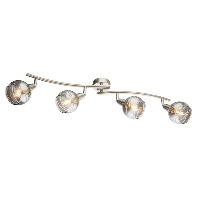 BARRA 4 LUCI SOSPIRO 4xE14 NICKEL MATT E VETRO FUME' CON LAMPADINA 4W 400 lumen 3000K INCLUSA | Tecnomat BARRA 4 LUCI SOSPIRO 4xE14 NICKEL MATT E VETRO FUME' CON LAMPADINA 4W 400 lumen 3000K INCLUSA - 2 | Tecnomat