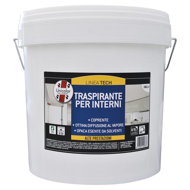 PITTURA TRASPIRANTE UNICOLOR BIANCA 14 l IDEALE BAGNI CUCINE 4-5 m² CON 1 l A 2 MANI | Tecnomat PITTURA TRASPIRANTE UNICOLOR BIANCA 14 l IDEALE BAGNI CUCINE 4-5 m² CON 1 l A 2 MANI | Tecnomat