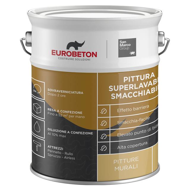 PITTURA SUPERLAVABILE EUROBETON SANMARCO 4 l BIANCO SMACCHIABILE 6-7 m² CON 1 l A 2 MANI | Tecnomat PITTURA SUPERLAVABILE EUROBETON SANMARCO 4 l BIANCO SMACCHIABILE 6-7 m² CON 1 l A 2 MANI | Tecnomat