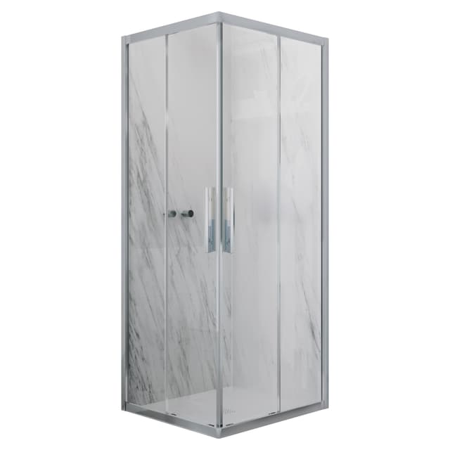 LATO PER ANGOLO ITALIA 87-89 cm H 195 cm VETRO TRASPARENTE 6 mm PROFILI ACCIAIO SPAZZOLATO | Tecnomat LATO PER ANGOLO ITALIA 87-89 cm H 195 cm VETRO TRASPARENTE 6 mm PROFILI ACCIAIO SPAZZOLATO - 2 | Tecnomat