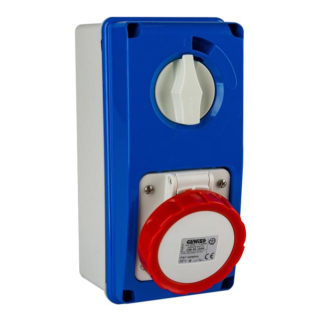 PRESA DA PARETE INTERBLOCCATA GEWISS 66208N 3P+T 16A 380/415V 6H IP67 | Tecnomat PRESA DA PARETE INTERBLOCCATA GEWISS 66208N 3P+T 16A 380/415V 6H IP67 | Tecnomat