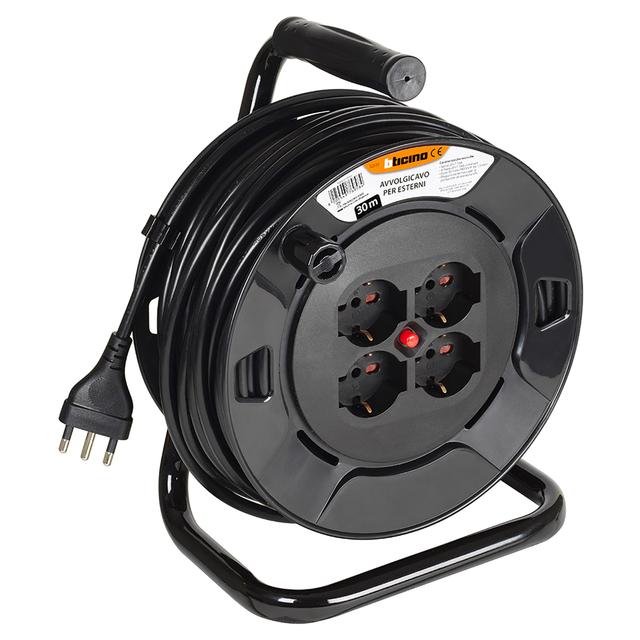 AVVOLGICAVO BTICINO 30m 4 PRESE UNIVERSALI CON CAVO 3x1,5 SPINA DA 16A | Tecnomat AVVOLGICAVO BTICINO 30m 4 PRESE UNIVERSALI CON CAVO 3x1,5 SPINA DA 16A | Tecnomat