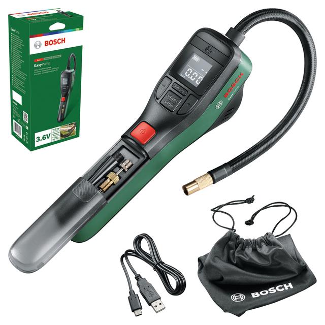 MINICOMPRESSORE BOSCH 3,6 V EASYPUMP BATTERIA LITIO 3 Ah PORTATA 10 l/m PRESSIONE 10,3 bar | Tecnomat MINICOMPRESSORE BOSCH 3,6 V EASYPUMP BATTERIA LITIO 3 Ah PORTATA 10 l/m PRESSIONE 10,3 bar | Tecnomat
