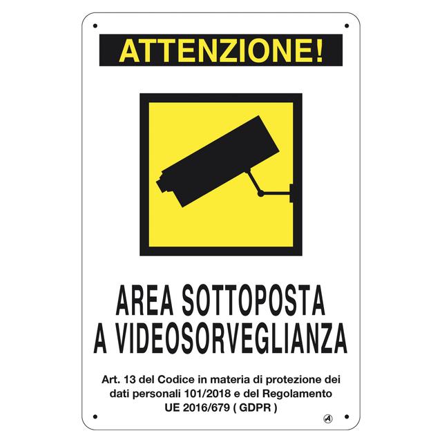 CARTELLO AREA VIDEOSORVEGLIATA GDPR IN PVC 20x30 cm | Tecnomat CARTELLO AREA VIDEOSORVEGLIATA GDPR IN PVC 20x30 cm | Tecnomat