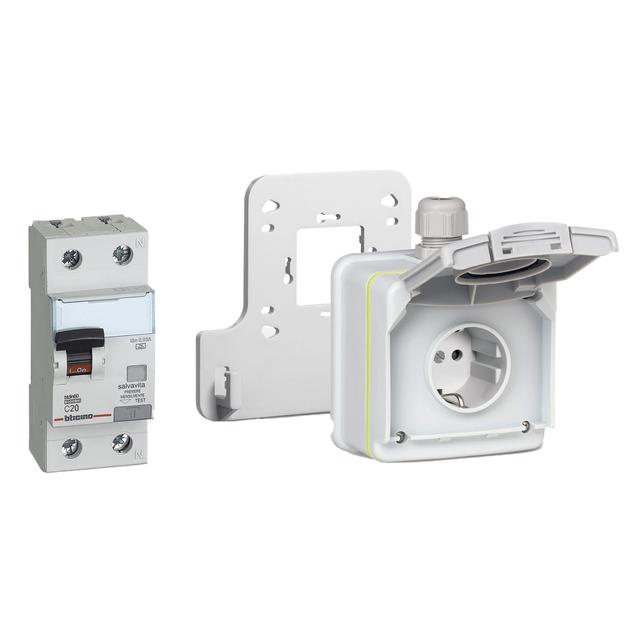 KIT PRESA DI RICARICA BTICINO MONOFASE 230 V MAX 3,7 kW CON MAGNETOTERMICO TIPO F 16A | Tecnomat KIT PRESA DI RICARICA BTICINO MONOFASE 230 V MAX 3,7 kW CON MAGNETOTERMICO TIPO F 16A | Tecnomat