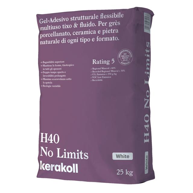 ADESIVO H40 NO LIMITS KERAKOLL 25 kg BIANCO | Tecnomat ADESIVO H40 NO LIMITS KERAKOLL 25 kg BIANCO | Tecnomat