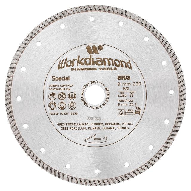 DISCO DIAMANTATO WORKDIAMOND SKG Ø230 mm PER GRES-COPOSTI CERAMICI PER TAGLIAPISTRELLEPER TAGL | Tecnomat DISCO DIAMANTATO WORKDIAMOND SKG Ø230 mm PER GRES-COPOSTI CERAMICI PER TAGLIAPISTRELLEPER TAGL - 2 | Tecnomat