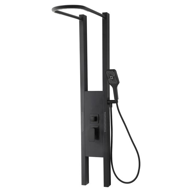 COLONNA DOCCIA IDRO ACQUAPRO BLACKMAMBA IN ACCIAIO NERO MATT 2GETTI CON MISCELATORE E DEVIATORE | Tecnomat COLONNA DOCCIA IDRO ACQUAPRO BLACKMAMBA IN ACCIAIO NERO MATT 2GETTI CON MISCELATORE E DEVIATORE | Tecnomat